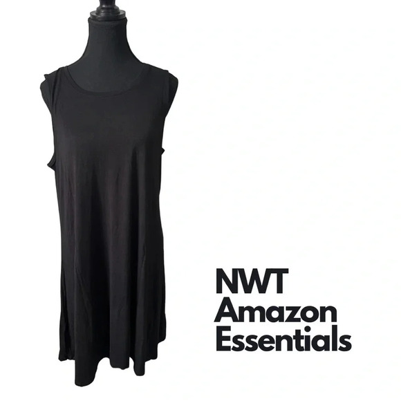 NWT | Amazon Essentials  | Black Swing Tank Dress | Size L - Picture 1 of 8